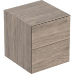 Mueble lateral Geberit ONE con dos cajones: 45x49.2x47cm, Nogal hickory / Melamina estructura madera